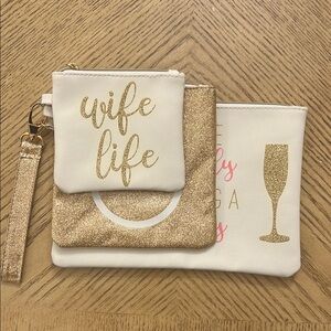 Gold and White Clutch Set